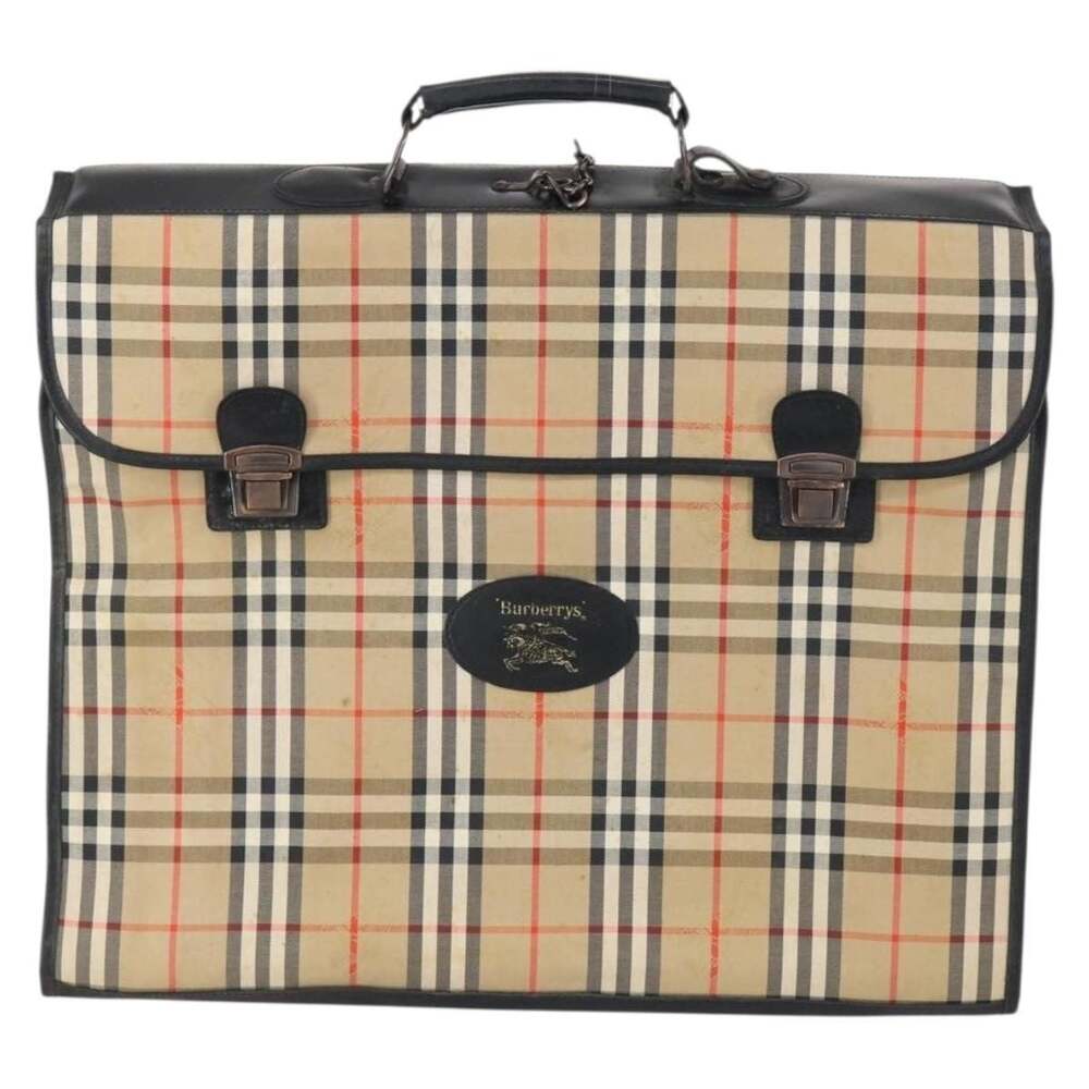 Burberry Nova Check Canvas Leather Garment Cover Beige